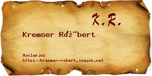 Kremser Róbert névjegykártya
